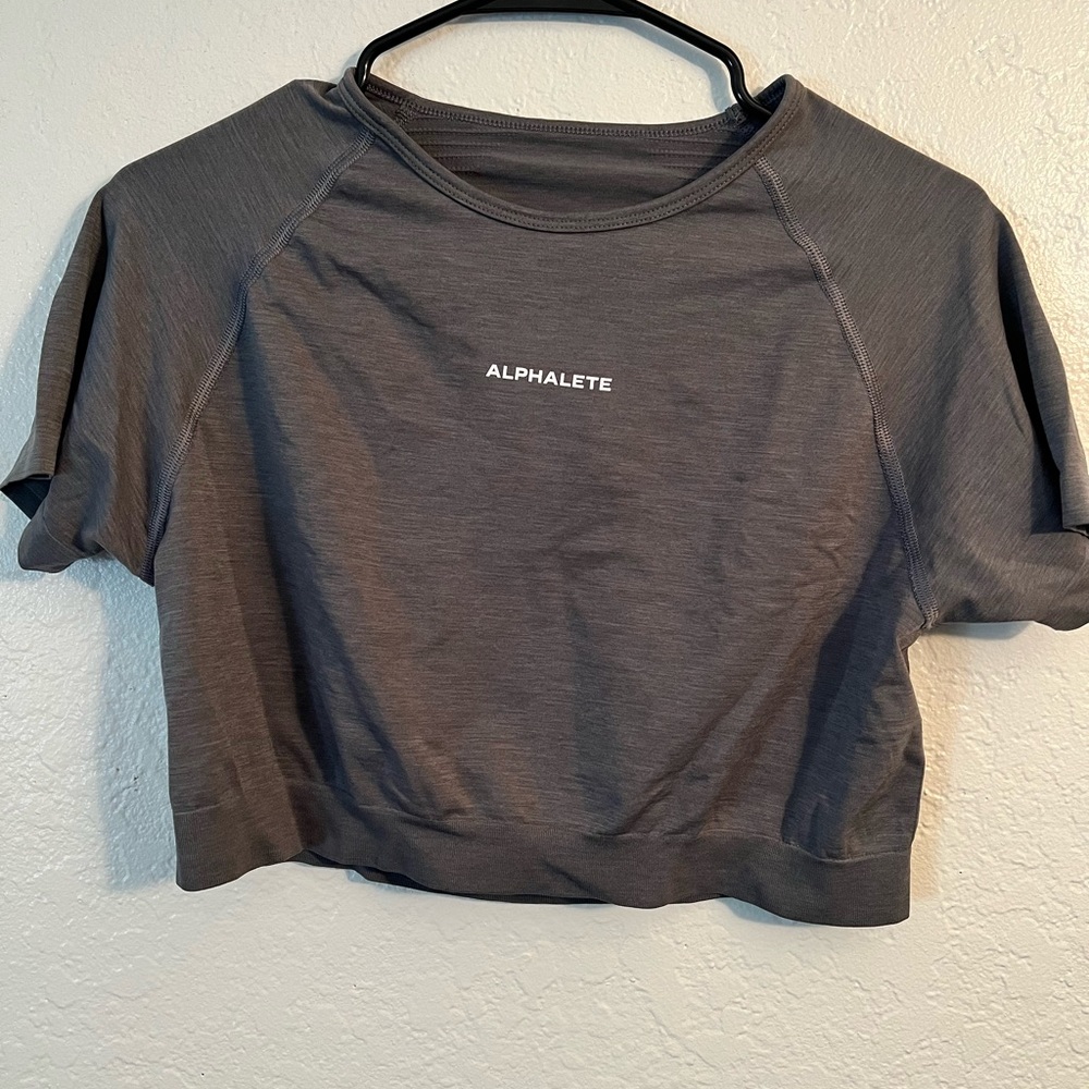 Alphalete grey crop top